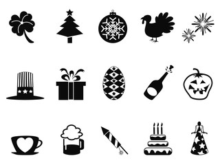 holiday and event icons set