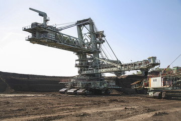 Fototapeta na wymiar A giant excavator in a coal mine
