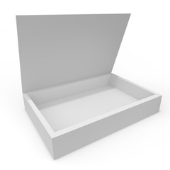 Open white blank box