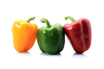 capsicum/bell peppers isolated on white background