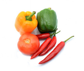 assorted vegetable isolated on white background