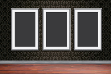 Realistic picture frames vector set illustration background