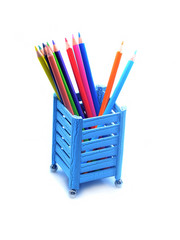 colourful pencils isolated on white background