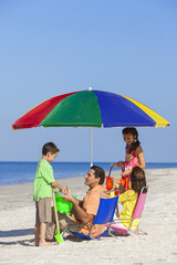 Mother Father Daughter Son Parents Children Family on Beach