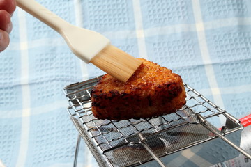 焼おにぎり作り