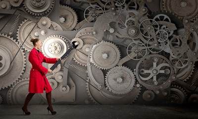 Woman with wrench