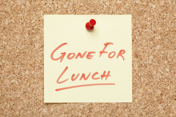 Gone For Lunch Sticky Note