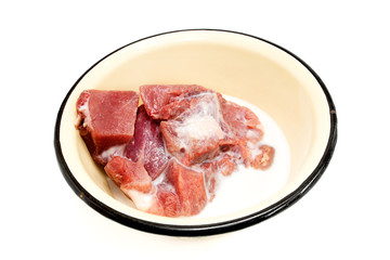 Raw meat soak in milk before cooking