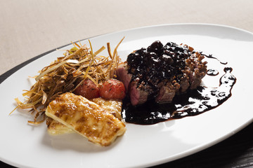 Steak with sauce