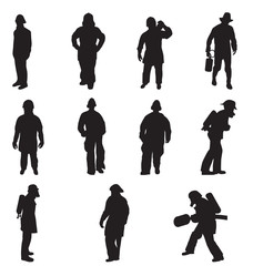 firefighter silhouettes set