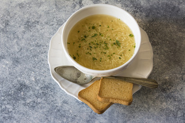 Noodle Soup, Chicken broth