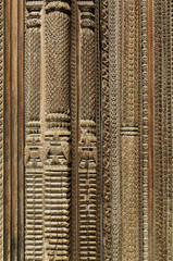 Fine carvings on the frame of door