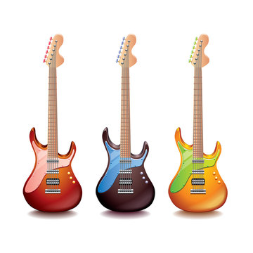 Electric guitar isolated on white vector