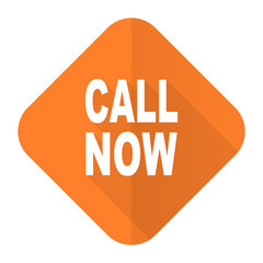 call now orange flat icon