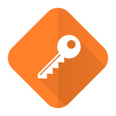 key orange flat icon
