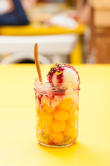 ice cream with fruit