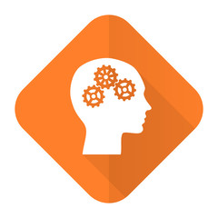 head orange flat icon human head sign