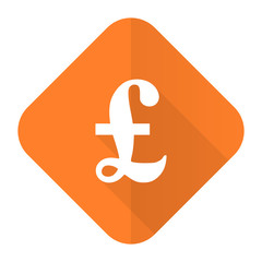 pound orange flat icon