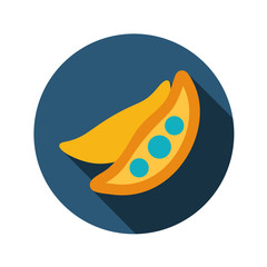 Pea flat icon with long shadow