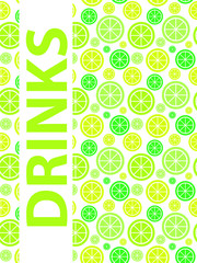 Drinks Menu Background Vector Illustration