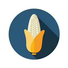 Corn flat icon with long shadow