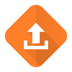 upload orange flat icon