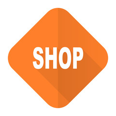 shop orange flat icon