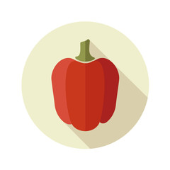 Pepper flat icon with long shadow