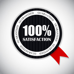 100 % Satisfaction Golden Label Vector Illustration