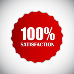 100 % Satisfaction Golden Label Vector Illustration