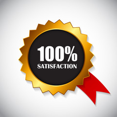 100 % Satisfaction Golden Label Vector Illustration