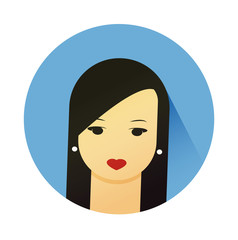 Vector illustration of girl with cute hair style