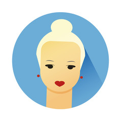 Vector illustration of girl with cute hair style