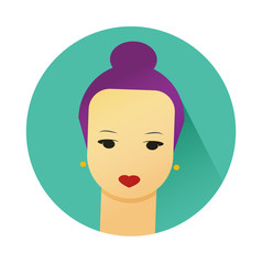 Vector illustration of girl with cute hair style