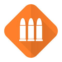 ammunition orange flat icon weapoon sign