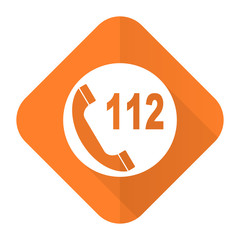 emergency call orange flat icon 112 call sign