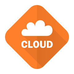 cloud orange flat icon
