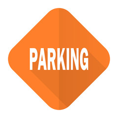 parking orange flat icon