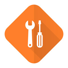 tools orange flat icon service sign