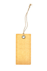 Tag with metal rivets Isolated on White