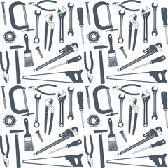 Hand tools vector seamless pattern background 2 - 78597727