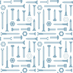 Screws and nuts vector seamless pattern background 1