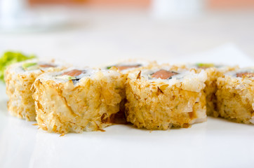 Rolls, sushi and ginger