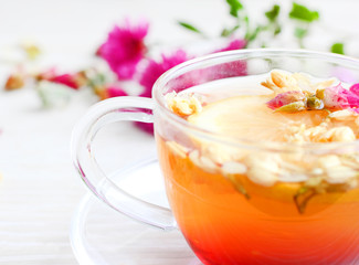 tea mug herbal freshness flowers