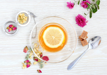 tea mug herbal freshness flowers