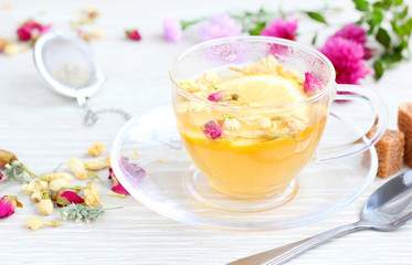 tea mug herbal freshness flowers