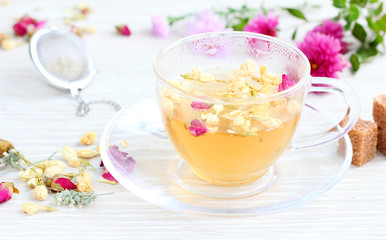 tea mug herbal freshness flowers