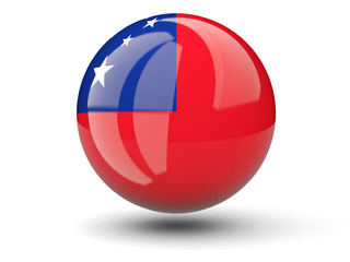 Round icon of flag of samoa