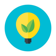 Eco idea flat circle icon