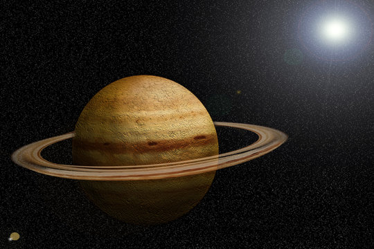 SATURN WITH THE SUN AT THE BOTTOM